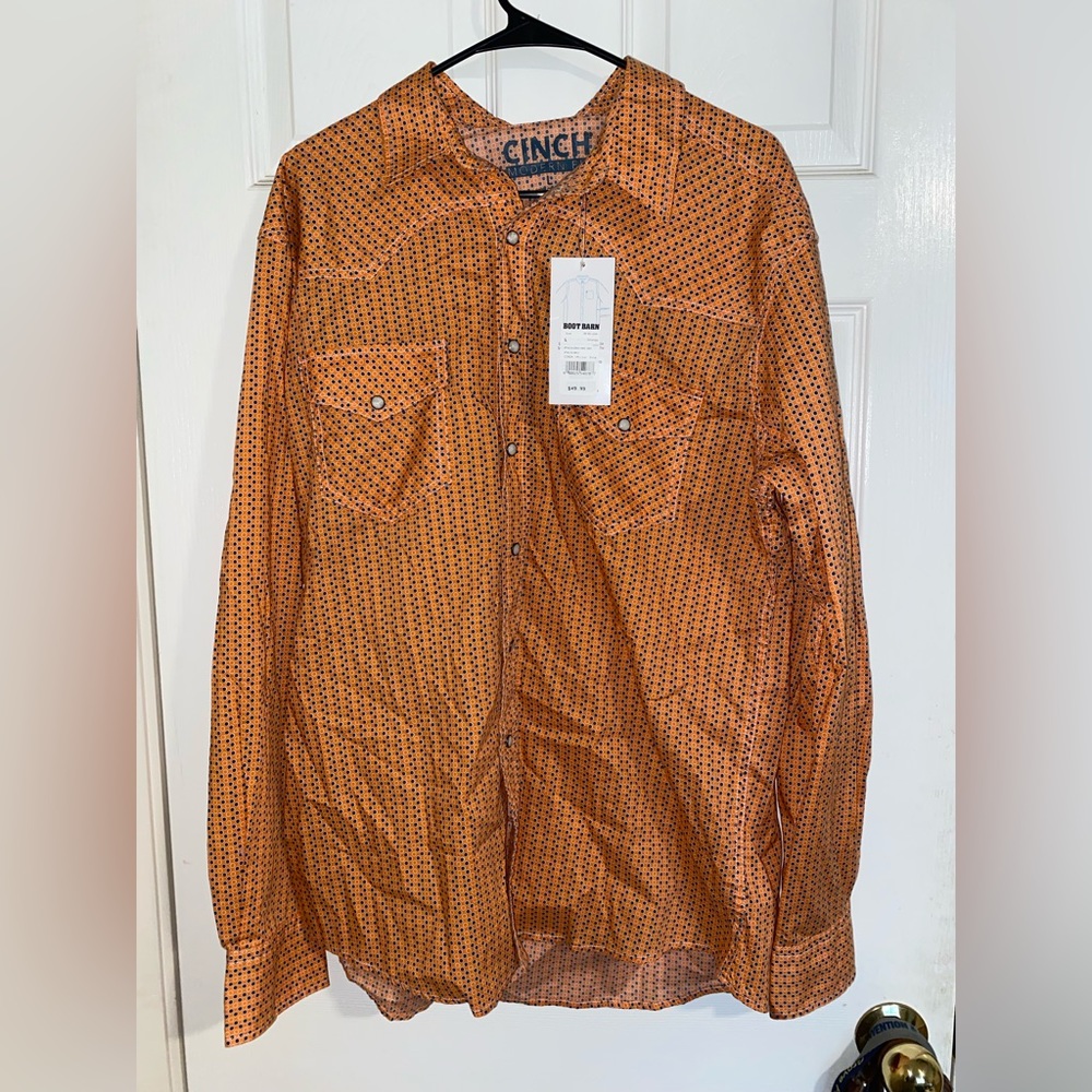 NWT!! mens cinch pearl snap!